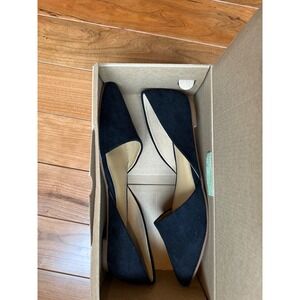 J.Crew Sueded Zoe D'Orsay Flats Black Pointed Toe Shoes BH954 Womens 8